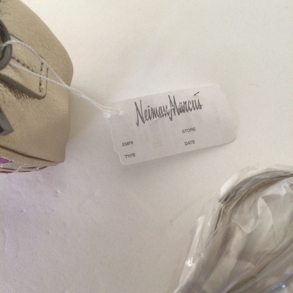 VTG NEIMAN MARCUS GOLD PINK LEATHER WOVEN CROSSBODY CONVERTIBLE CLUTCH B… - Picture 12 of 16